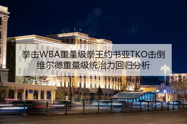 拳击WBA重量级拳王约书亚TKO击倒维尔德重量级统治力回归分析